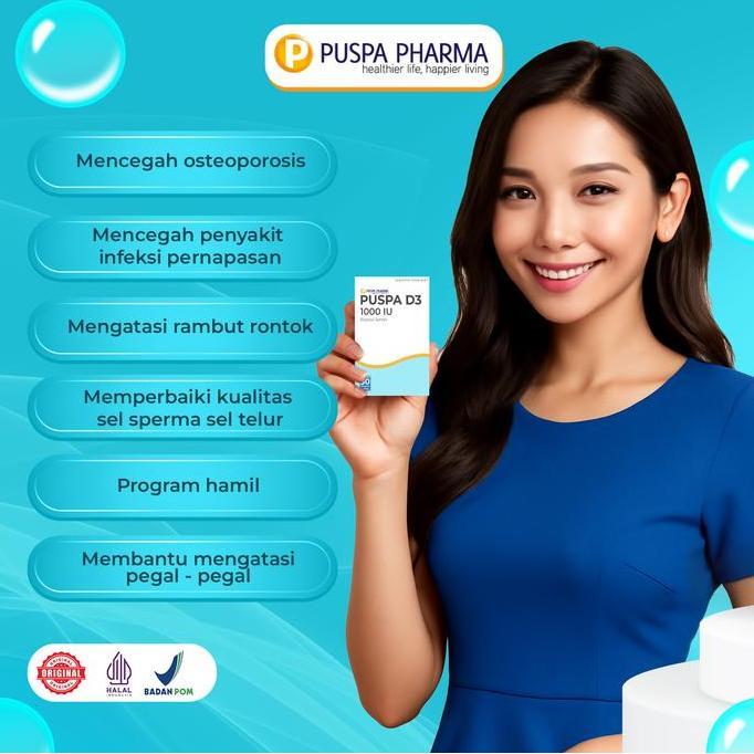 Clearx- {Spesial Dokter Puja} Paket Promil Suami Istri - Puspa D3 Vitamin D3 1000 + Picozinc - B6 (Z