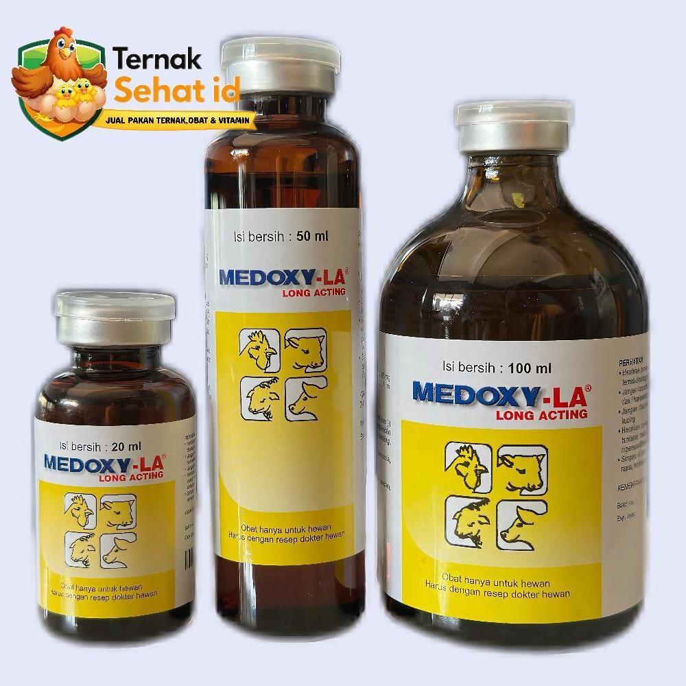 Medoxy-LA 20ml,50ml dan 100ml Antibiotik Injeksi Spektrum Luas untuk Ayam Kambing Kuda Sapi dan Babi