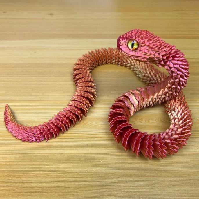 XALARA Mainan 3D Printing Ular / Hiasan Ular / Ular Simulasi Dapat Digerakkan Multi-Sendi
