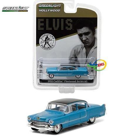 Promo 44760-A -Greenlight Elvis (1935-77) - 1955 Fleetwood Series 60 "Blue Cadillac 1:64 Scale Disko