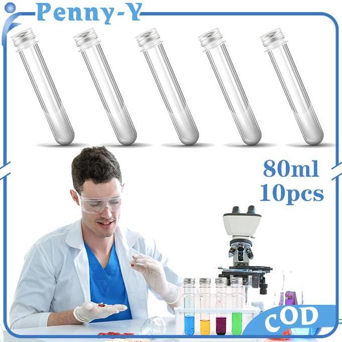 LOLY 10 pcs tabung reaksi plastik 80ml botol tabung plastik Tabung Souvenir