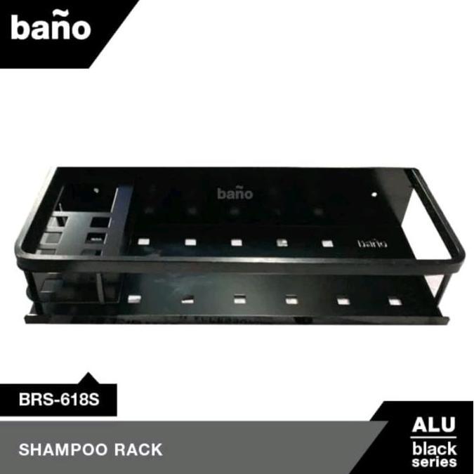 Rak sabun dan sikat gigi segi / Tempat sabun / Tempat sikat gigi bano hitam kamar mandi