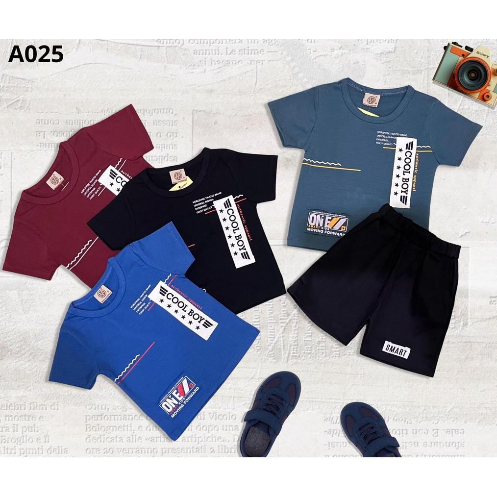Setelan Kaos Pendek Celana Katun Anak MAXWELLPRO Motif Coolboy