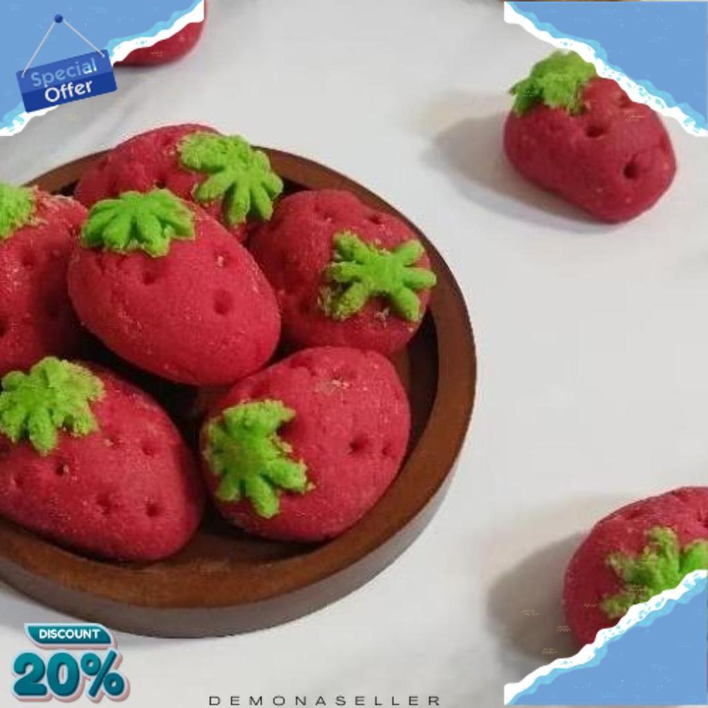 Kue Kering Nastar Selai Nanas 100% Bentuk Strawberry Premium Toples 600Ml Berat -+430Gr Beli 1 Grati