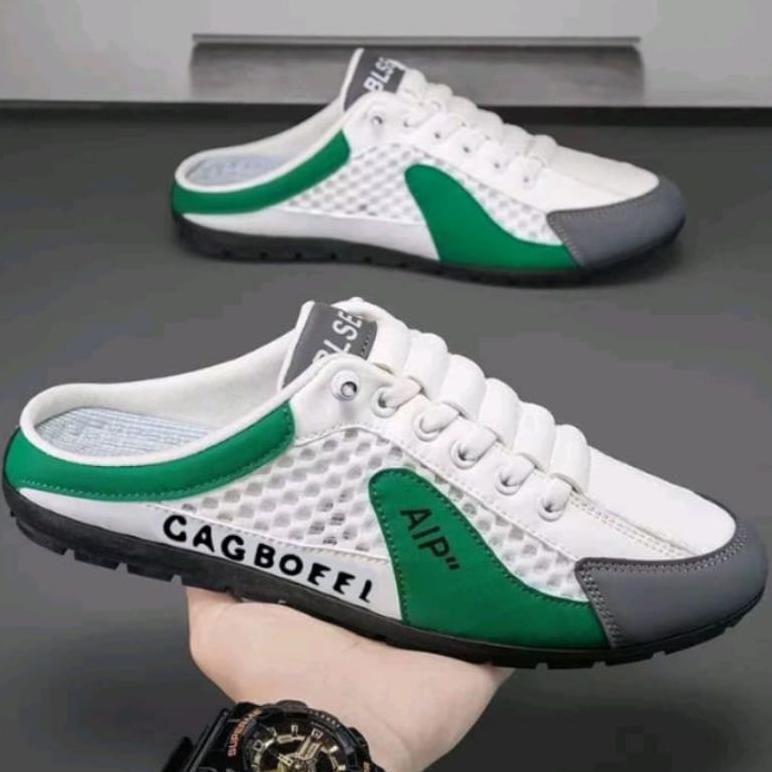 SUPER DEAL SEPATU CASUAL SLIP ON PRIA CAGBOEEL AIP MODEL SNEAKERS BACKLESS STYLISH FASHIONABLE