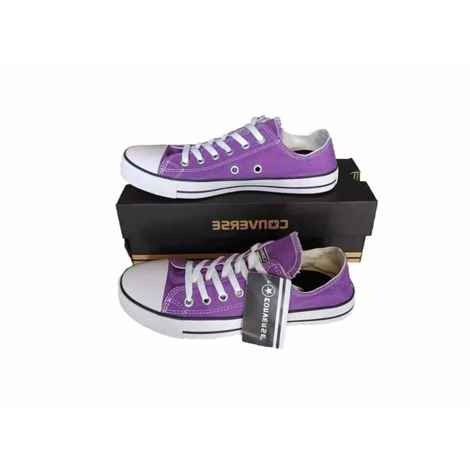 All Star Sepatu Pria Wanita Model Clasik Warna Ungu Size Dewasa Best Quality