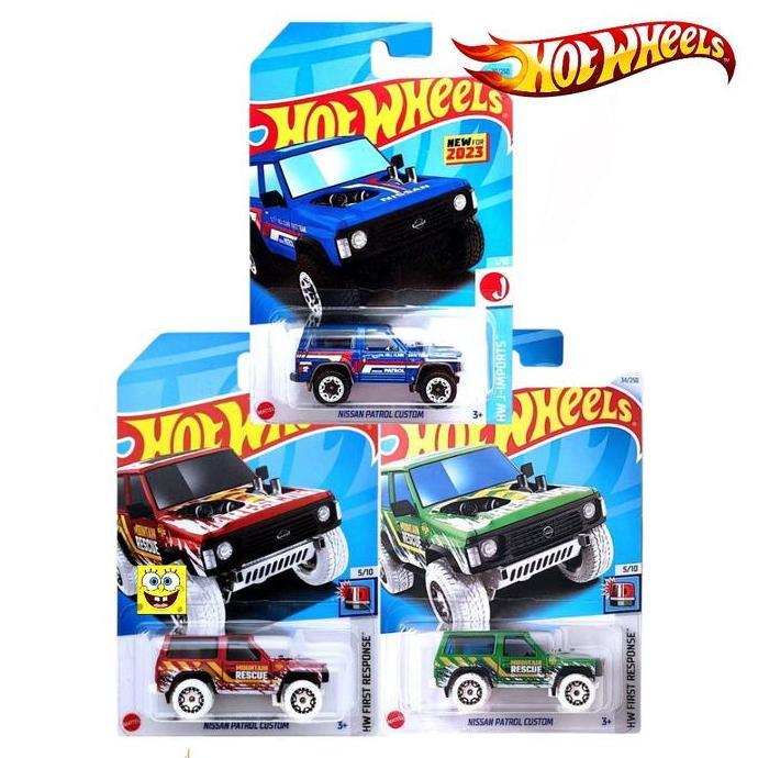 Hot Wheels Nissan Patrol Custom Hijau Merah - Diecast Mobil Offroad