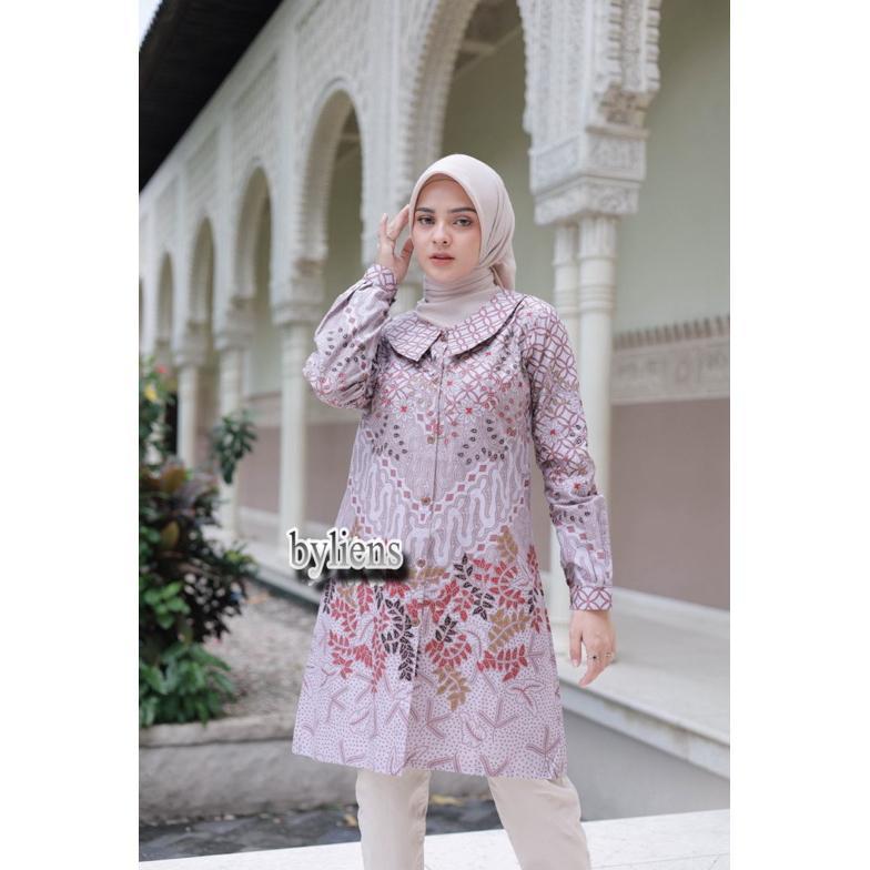 Murah  Baju Tunik Batik Wanita Atasan Tunik Batik Kerja Wanita