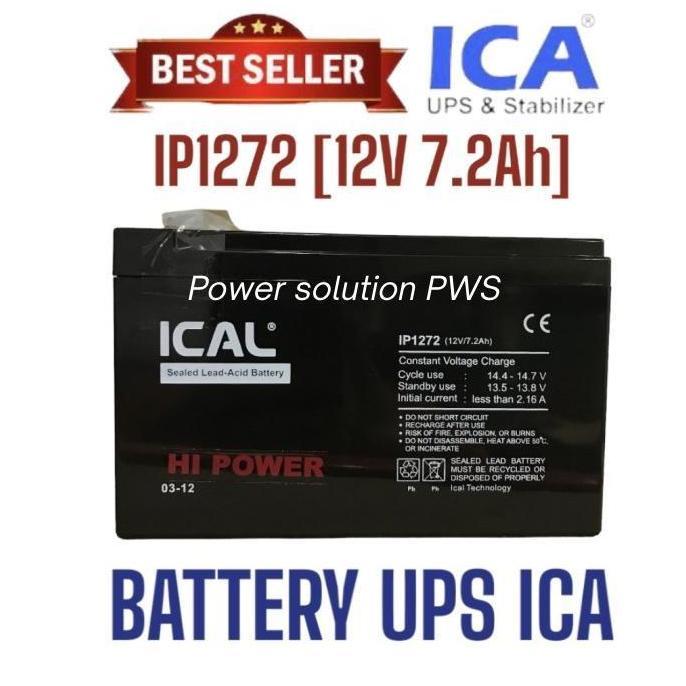 Accu Aki Baterai Batere Kering UPS ICA / Aki ICAL IP1272 12V 7.2Ah