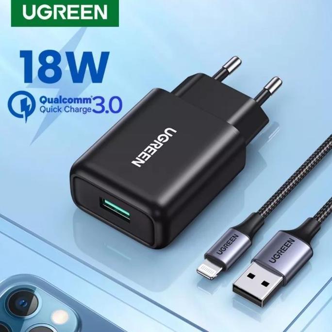 Ugreen 18W USB Charger With MFi Lightning Cable For Iphone 13 12 11 XR