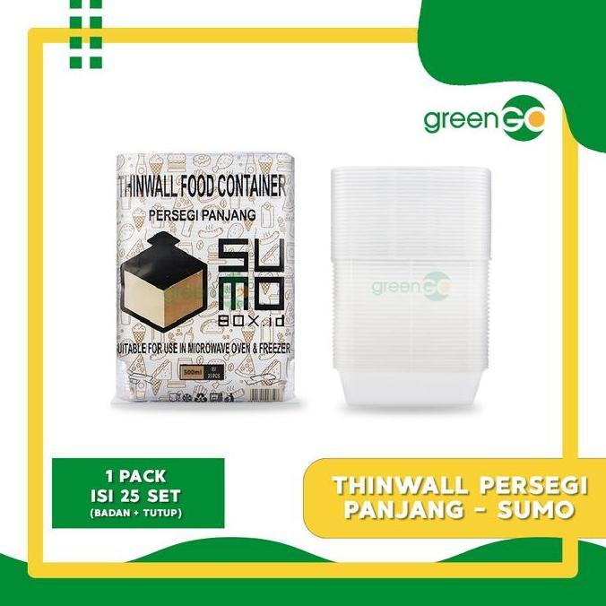 Thinwall Persegi Panjang Sumo 500Ml Victory 500Ml Isi 25 Set Thinwall Kotak Makan Persegi Thinwall B