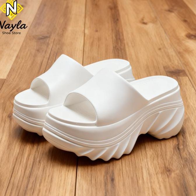 DF254 - Nayla/  2026 Kekinian Sepatu   Tinggi 8cm  Jelly   Wedges sandal wanita elegan jepit empuk C