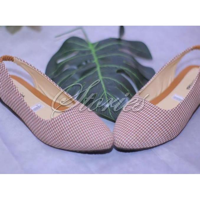 DV23 - FLAT SHOES WANITA SAFARI BL 02 Kerja Kerja Hitam