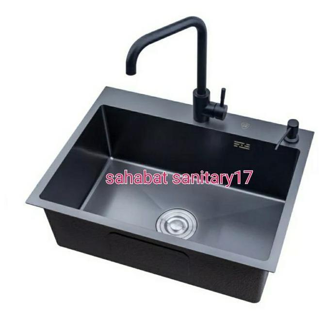 Kitchen Sink Stainless Black Hitam 50 X 40 Cm