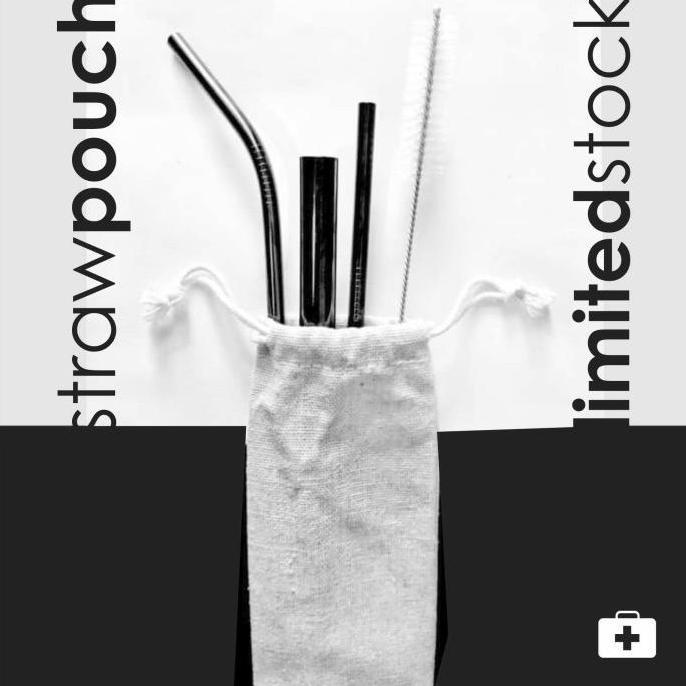 Pouch Straw, Pouch Sedotan,Kemasan Sedotan,Bahan Goni Vintage,Polos