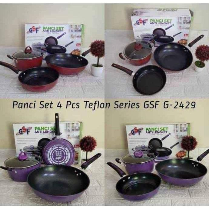 Panci set anti lengket / Panci set GSF G-2429 / Panci Wajan Set Penggorengan Non Stick Anti Lengket 