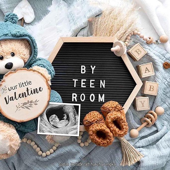 Letter Board / Papan Tulis Tempel / Papan Huruf & Angka / Papan Nama Bayi / Papan Huruf / papan nama