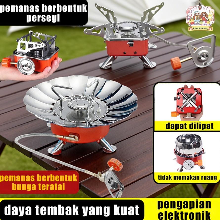 Kompor Portable Camping 1 Set Lengkap - Kompor Gas Mini Praktis untuk Outdoor, Travel & Darurat