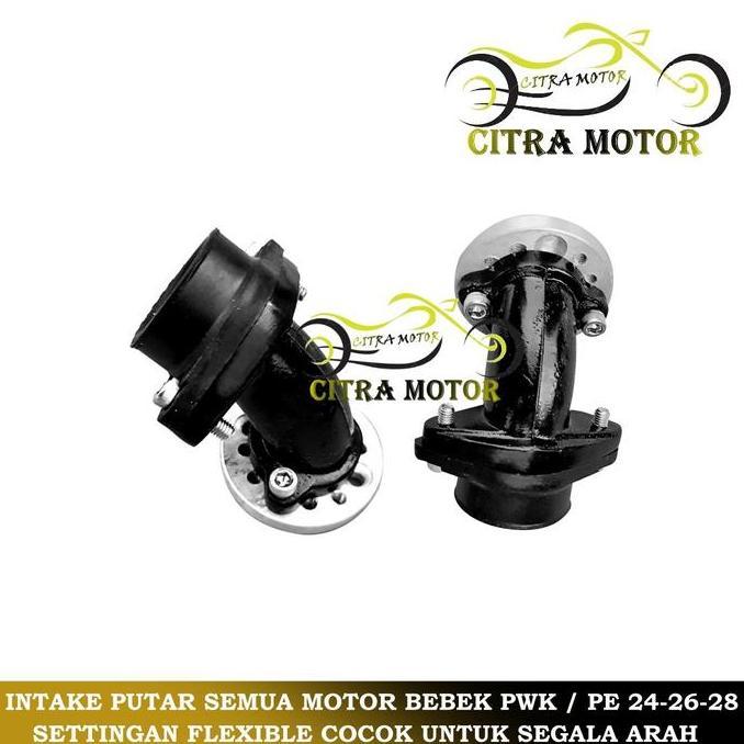 [ / Bayar Di Tempat ] Intake Manifold Intek Miring Untuk Motor Bebek Smash Supra Grand Revo Supra X 