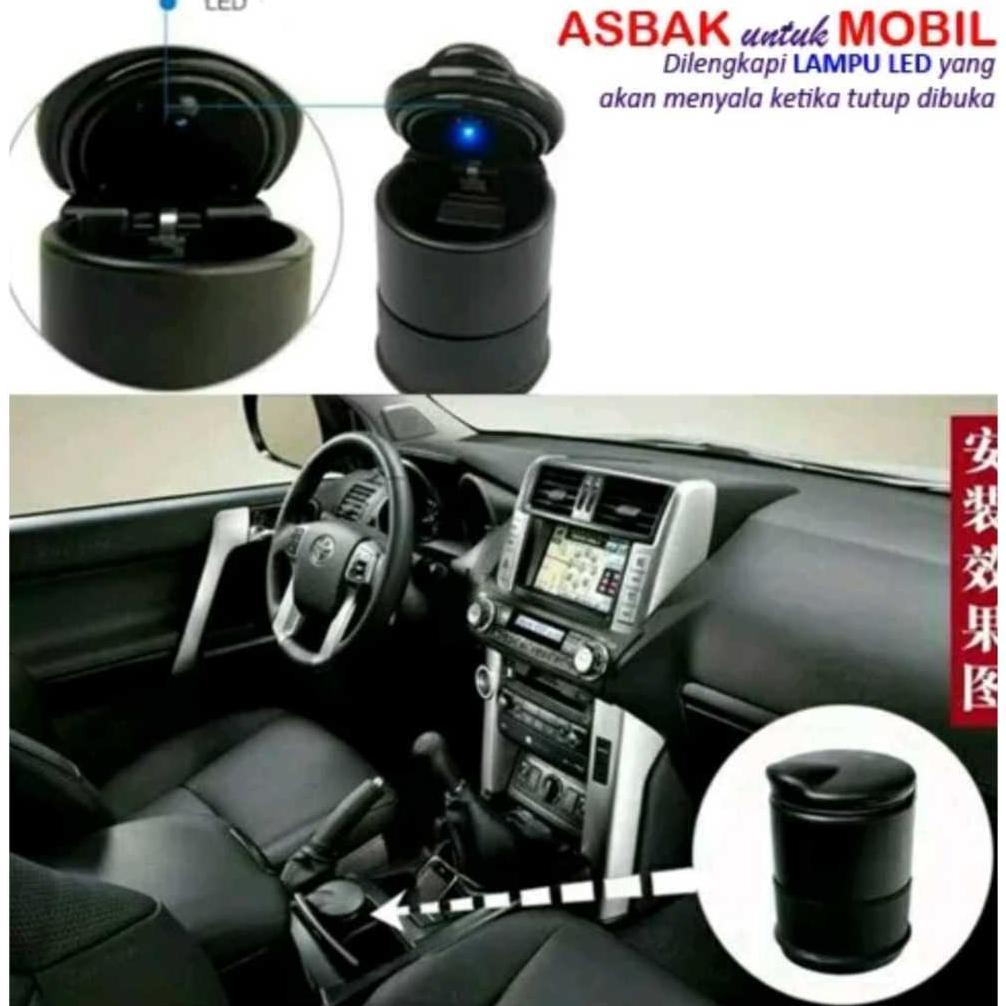 HOT Asbak Rokok Tempat Abu Rokok Asbak LED Asbak Mobil Asbak Hitam Elegan