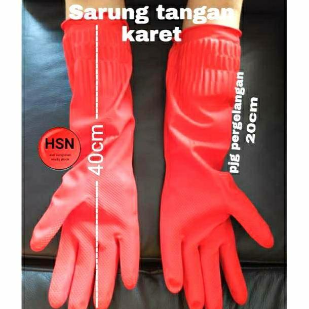 SARUNG TANGAN KARET PANJANG 40CM - SARUNG TANGAN KIMIA LATEX GLOVES