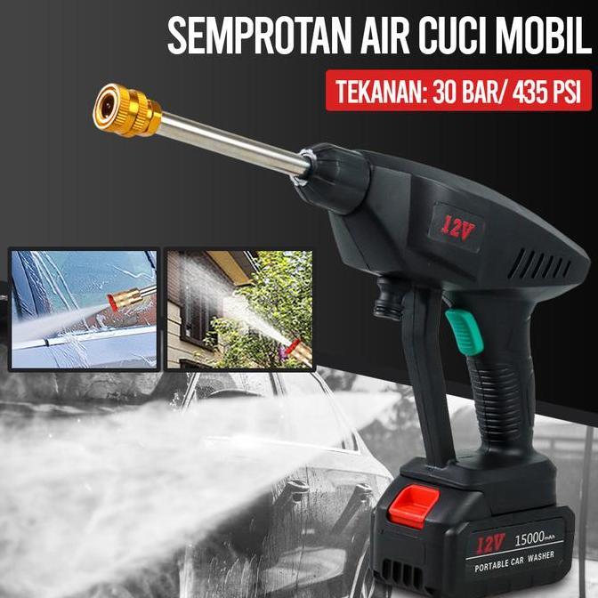 set alat cuci mobil motor portable jet washer cuci steam spray gun cas