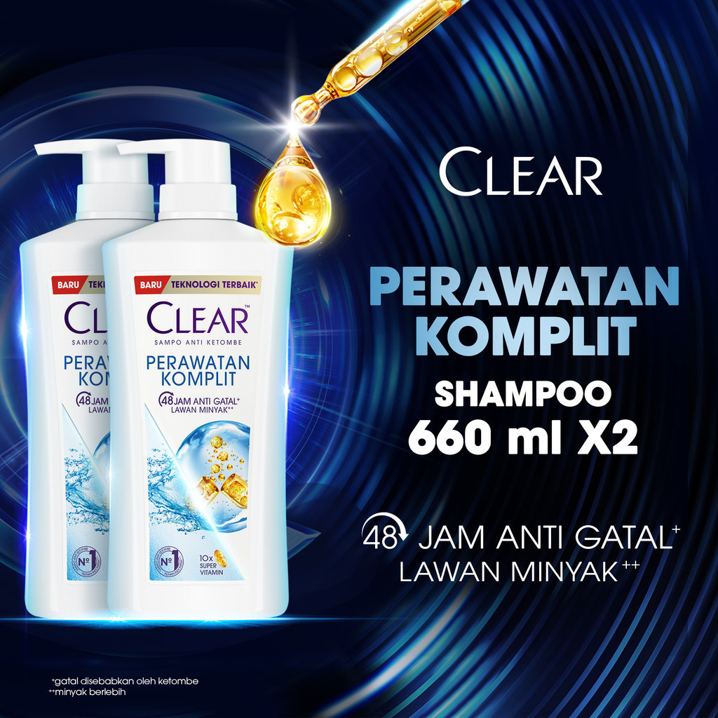 Buy CLEAR Shampoo Anti Ketombe Perawatan Komplit 660ML Twinpack