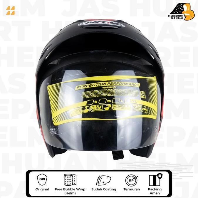 Helm Ukuran Besar XL XXL Motif NSS Black Red Doff