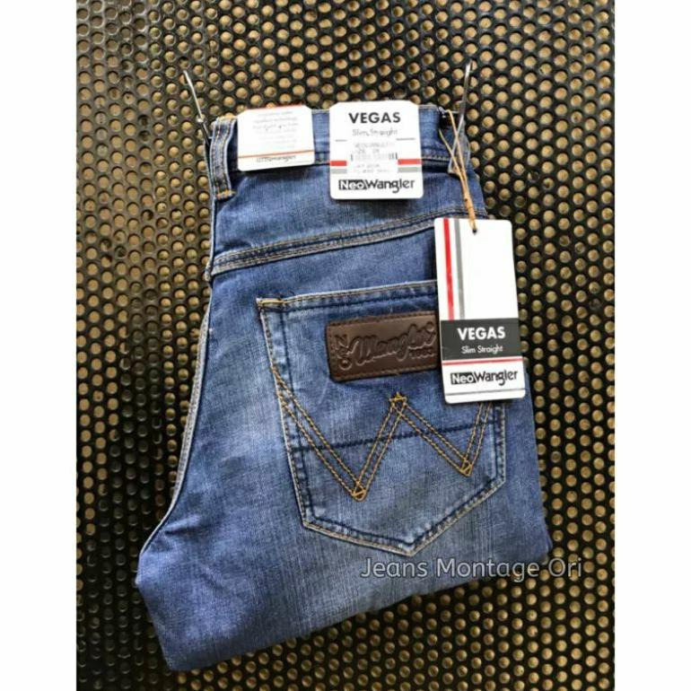 NEW Celana Neo Wangler Vegas High Quality / Celana Jeans Pria Panjang Slim Straight / Celana Selvedg