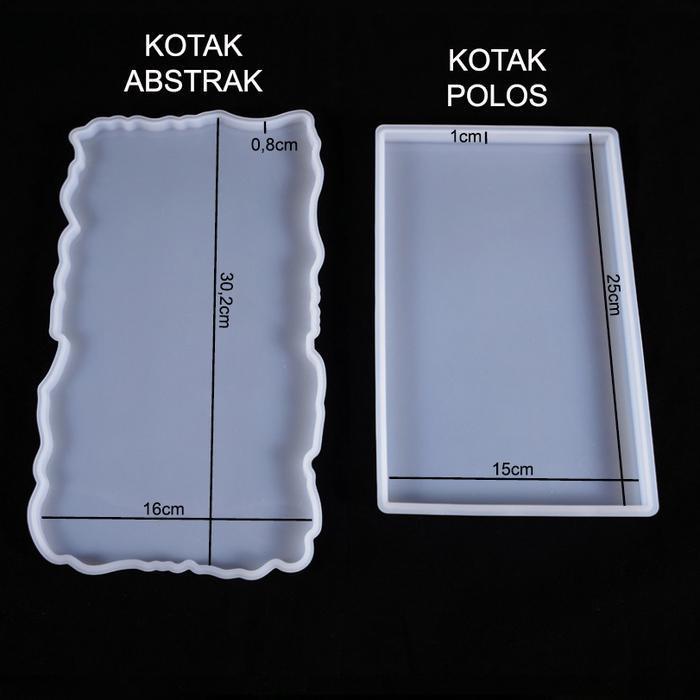 (Best Saller) Cetakan Resin Nampan Baki Kotak Besar Serving Tray Silicone Mold Coaster Tatakan Cetak