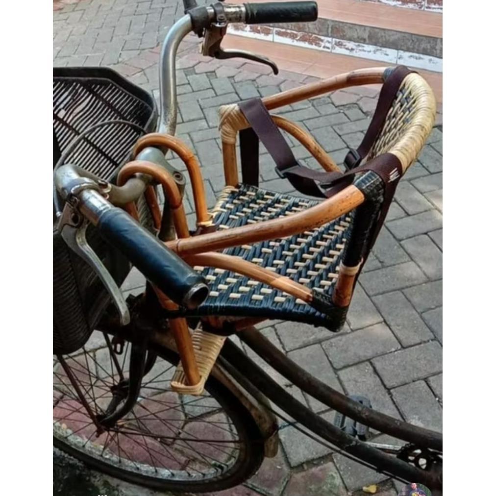 TERMURAH Boncengan sepeda anak rotan/kursi boncengan depan rotan