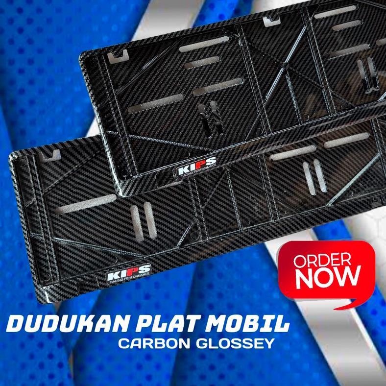 sale DUDUKAN PLAT MOBIL CARBON HITAM GLOSY dudukan plat nomor mobil carbon kips racing plat nomor mo