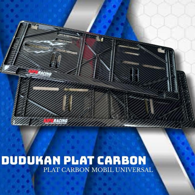 BESTPROMO DUDUKAN PLAT MOBIL CARBON HITAM GLOSY dudukan plat nomor mobil carbon kips racing plat nom