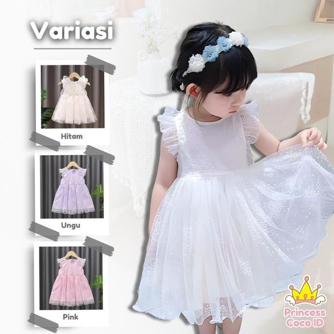 Wikipid- [Princesscoco.Id] 0-7 Tahun Gaun Pesta Princess Kupu-Kupu Bayi Kids Fashion Dress Butterfly