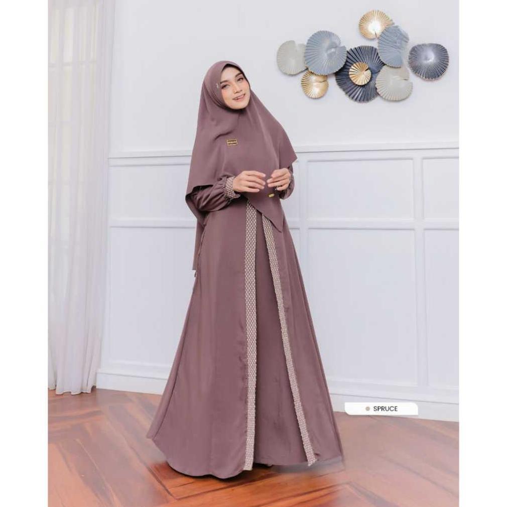 PROMO TERBARU Gamis Syar'i Set Khimar Cringkle Airflow Premium - Fashion Muslim Wanita Ukuran Jumbo 