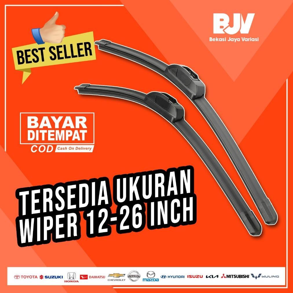 Discount (BISA COD) AERODINAMIC PROMO Wiper Mobil Frameless 2 PCS - Toyota Kijang LGX 2000 - 2004