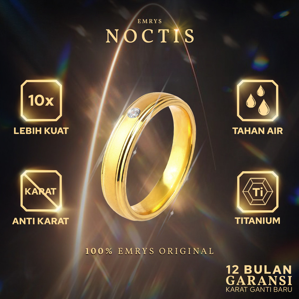 Emrys Noctis Ring Cincin Titanium Pira Wanita