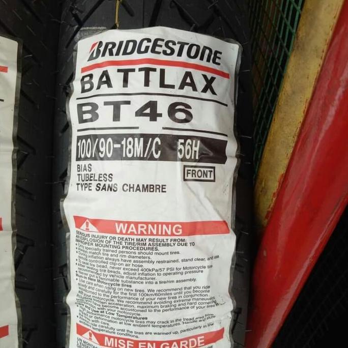 Terlaris Ban Luar Bridgestone Battlax Bt46 Ukuran 100/90-18 Battlax Tubeless