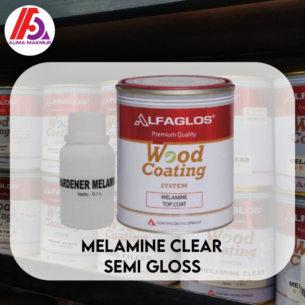 Alfaglos Melamine Clear Semi Doff 1liter / Melamine Clear Semi Gloss / Clear Semi Glos  Melamine