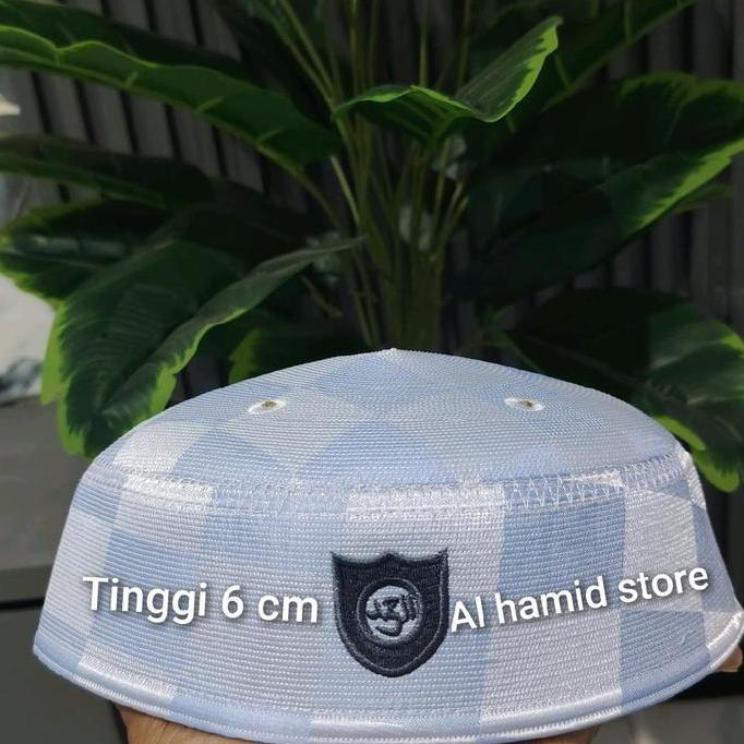 Termurah / Hot Sale Peci Malaysia Songkok Putih  Kain Muslim  Motif Dewasa Haji Hitam Biru Santrison