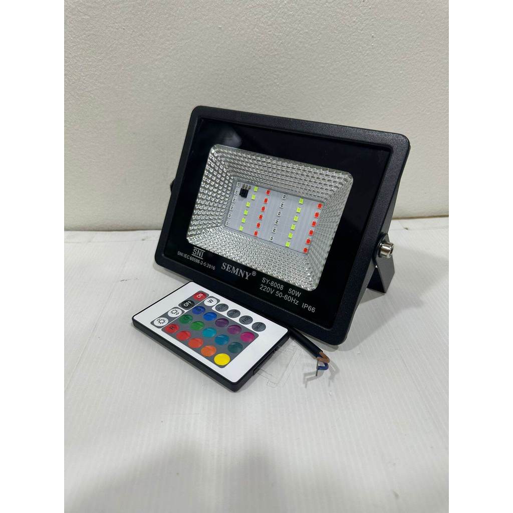 Lampu Sorot Rgb 100W 100 Watt Warna Warni Remote