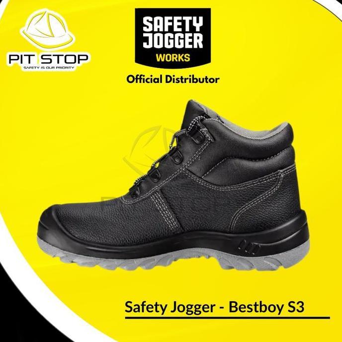 Scbk- Sepatu Safety Jogger Bestboy S3 Boots Shoes Kerja Proyek Konstruksi Lapangan Kulit Ujung Besi