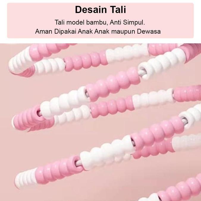 Otwsehat- Lompat Tali Skipping Rope Olahraga Beaded Elevate Jump Rope Pp+Tpe 3M