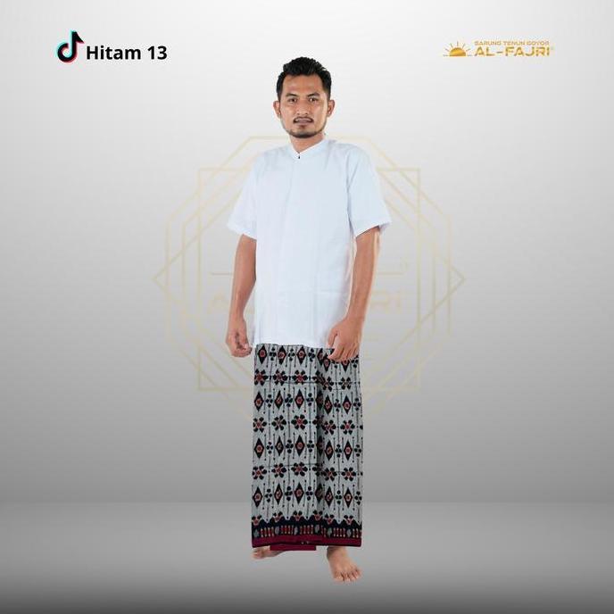 Termurah / Hot Sale Sarung Tenun Goyor Al Fajri Corak Premium Pilihan Untuk Pria Muslim Hitam
