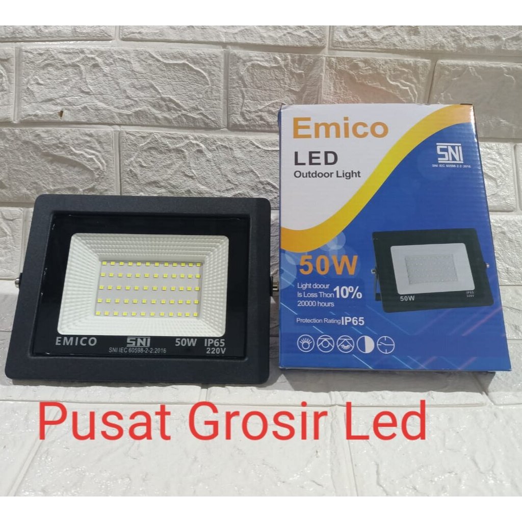 Lampu Tembak Emico 50 Watt Cahaya Putih  Dan Kuning / Lampu Sorot Emico 50 Watt