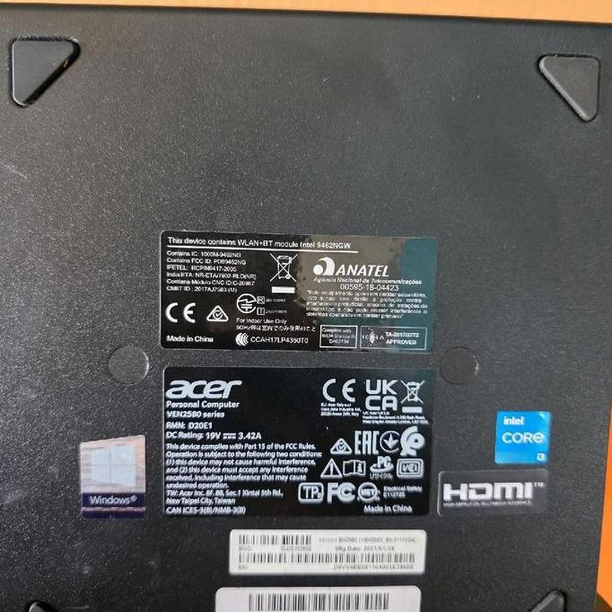 MINI PC ACER CORE I3 GEN 11 RAM 8 GB SSD 256 GB LIKE NEW