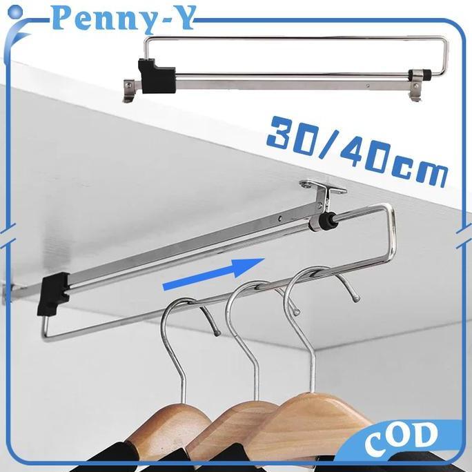 SOORIM Gantungan Baju Tarik Rel Gantungan Teleskopik Gantungan Baju Rel