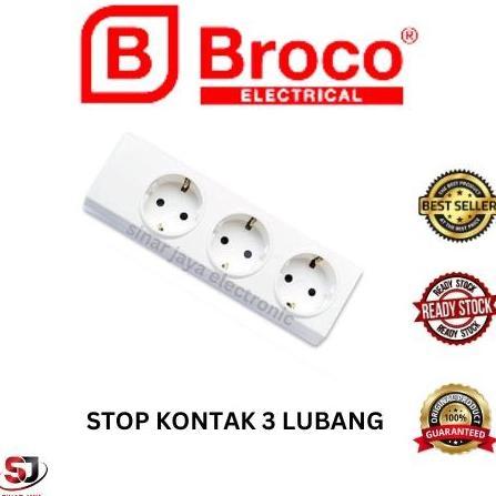 BROCO STOP KONTAK 3 LUBANG / TERMINAL BROCO 3 LUBANG / STOP