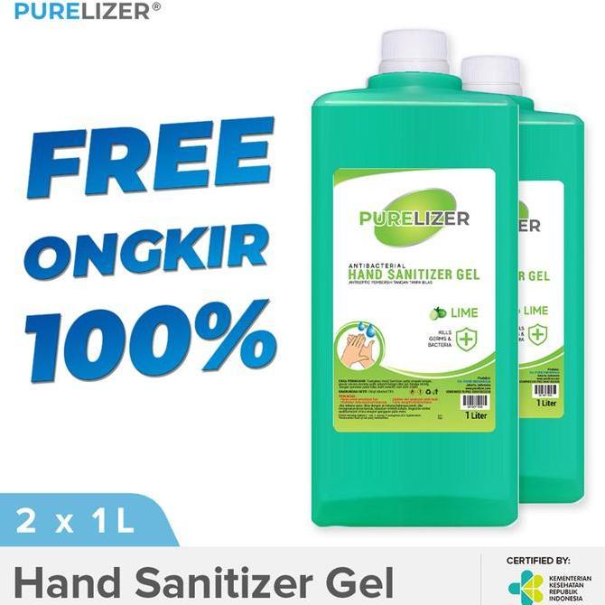 Bytwx- Hand Sanitizer Gel 2 Liter Purelizer Refill Handsanitizer 1L X2 Pcs