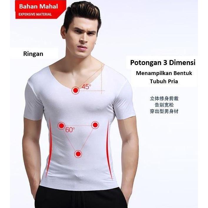 DITSY Kaos TShirt Cowok Silk Ice Sejuk Nyaman Elastis Seamless Tanpa Jahitan